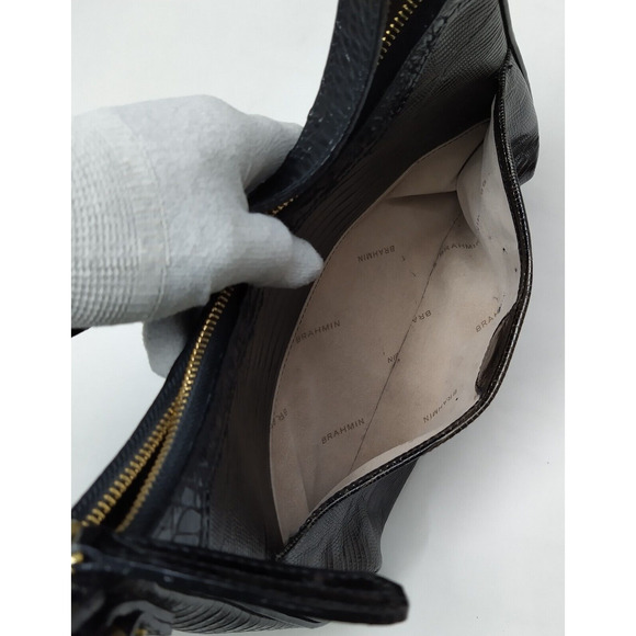 Brahmin Bekka Brown Leather Zipper Closure Hobo Shoulder Bag - Picture 13 of 16